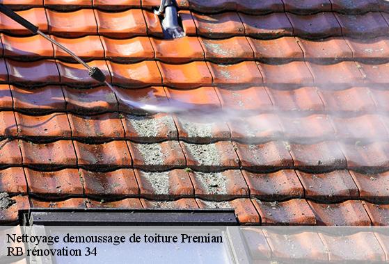 Nettoyage demoussage de toiture  premian-34390 EM rénovation façade