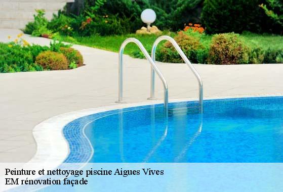 Peinture et nettoyage piscine  aigues-vives-34210 EM rénovation façade